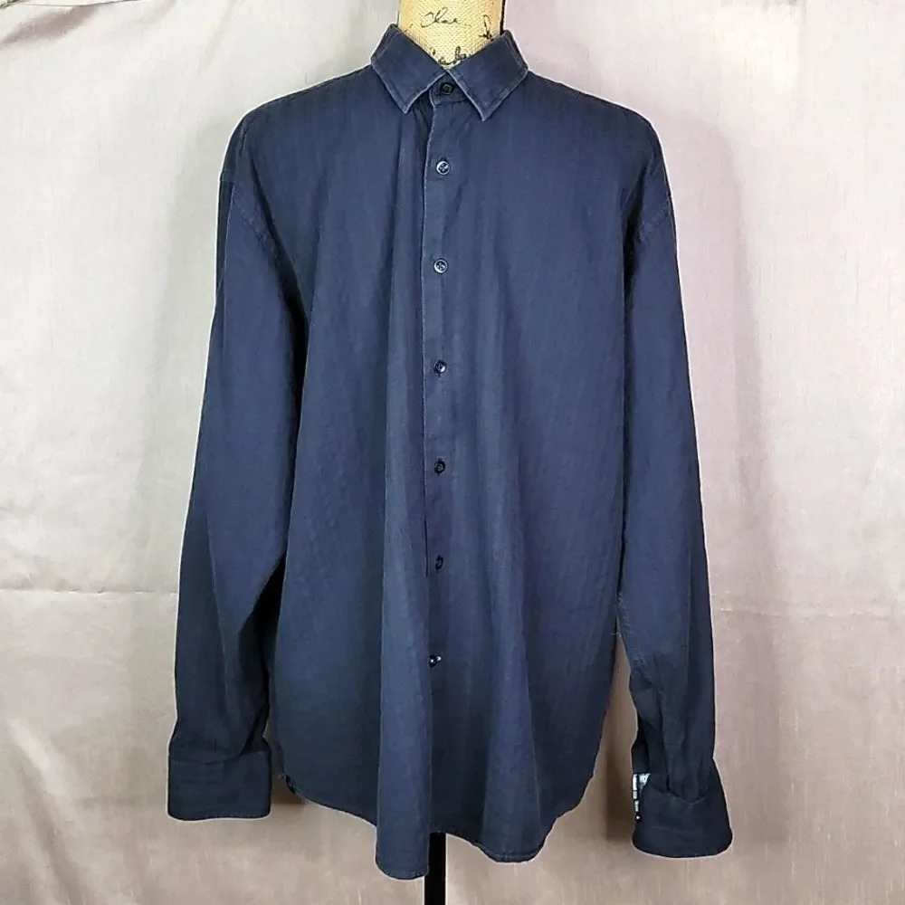 VISCONTI UOMO Jacquard Cotton Dress Shirt XL